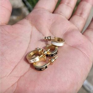 Elegant Gold and Black Hoop Earrings